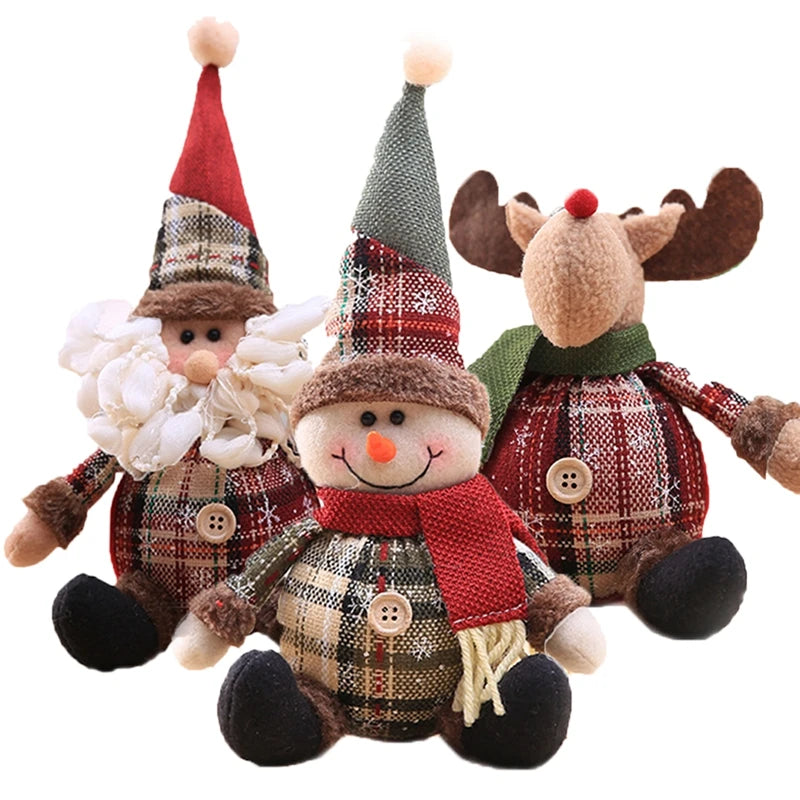 Weihnachtsfiguren Set - Schneemann, Elch & Weihnachtsmann Deko für Tisch & Zuhause