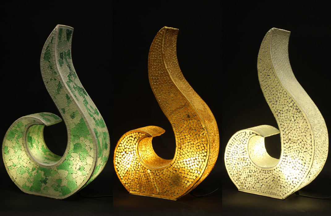 Faszinierende Mosaiklampen in Flammenform – In 5 Farben erhältlich