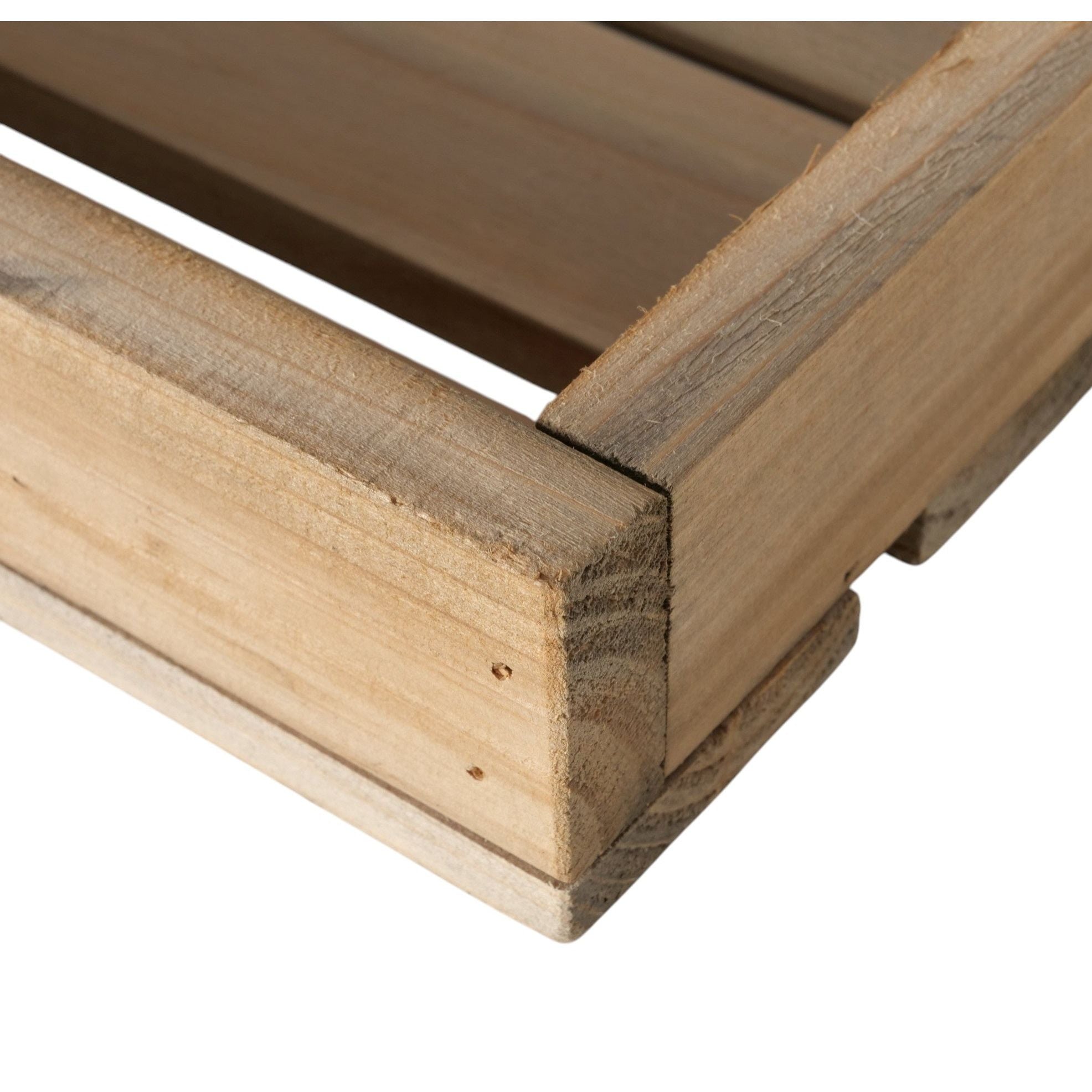 Dekotablett Serviertablett Holztablett braun 30 cm cm Holz Metallgriff dekorativ 2er Set