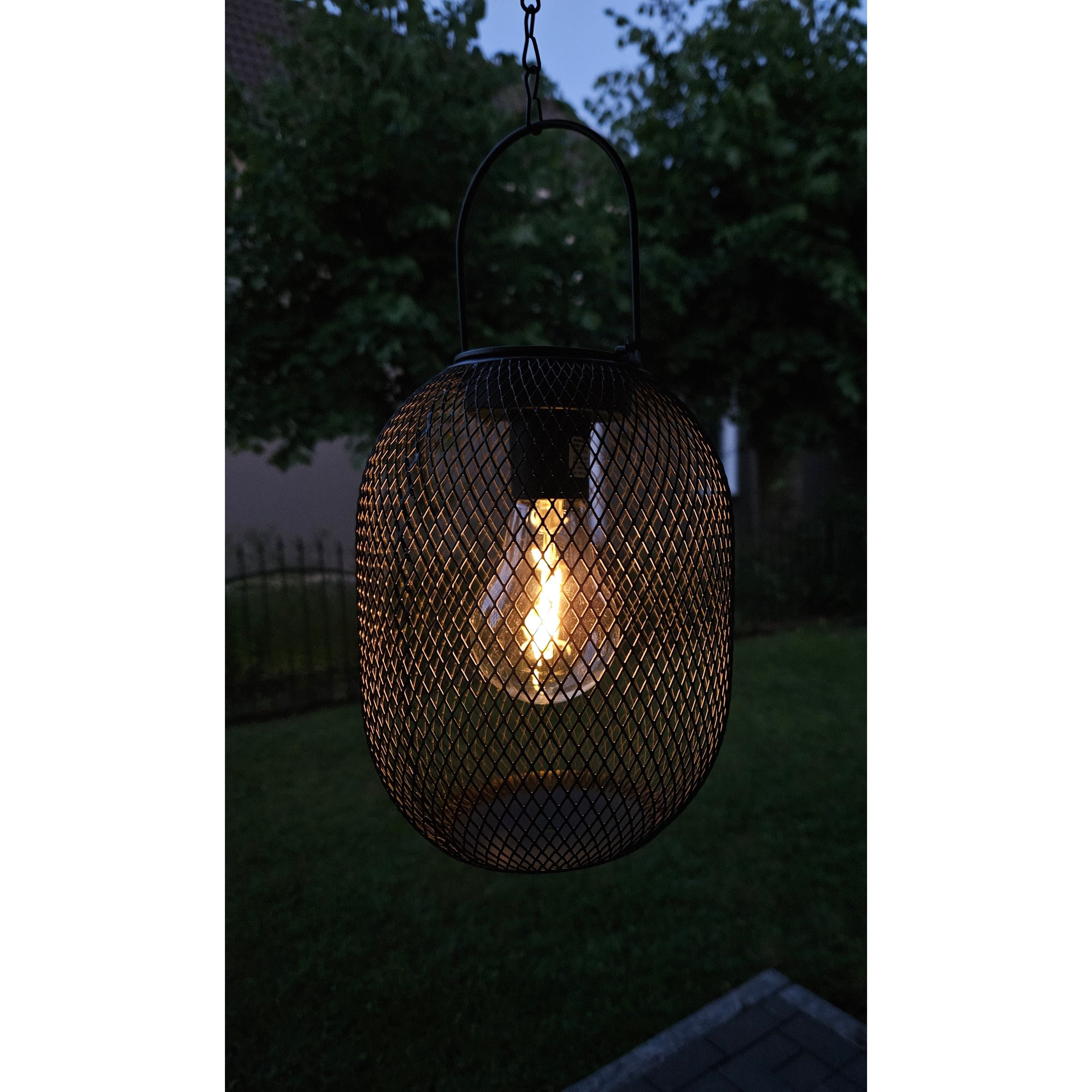 Solarleuchte Metall Gartenleuchte Gartenbeleuchtung warm weiß schwarz LED Leuchte