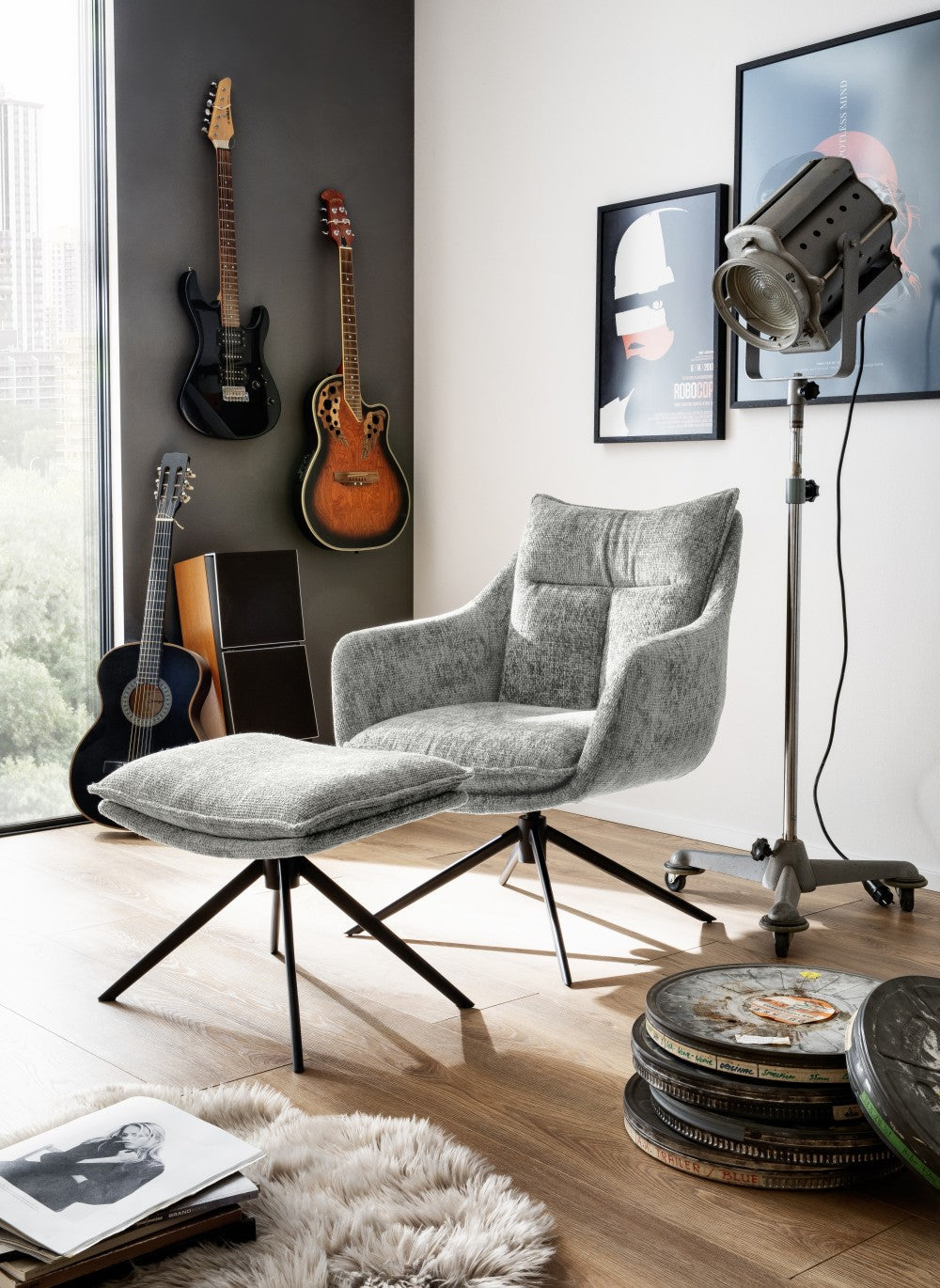 PARKER Loungesessel inkl. Hocker