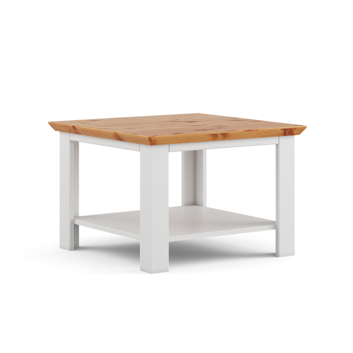 Milano Elite Massivholz Kiefer Couchtisch | Farbe Weiß/Kiefer