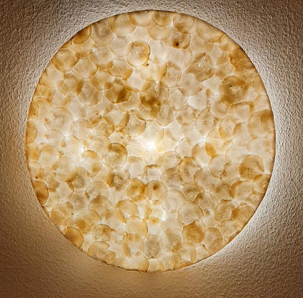 Exquisite WandLampen auch als DeckenLampen mit Capiz-Muschelmuster – In 6 Größen erhältlich
