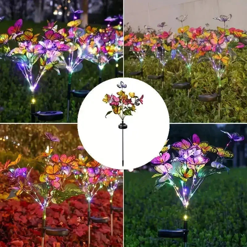 LED Solar Gartenleuchten Schmetterling - Wasserdicht Blumenbaum Lichter für Garten Wunderweltdeko