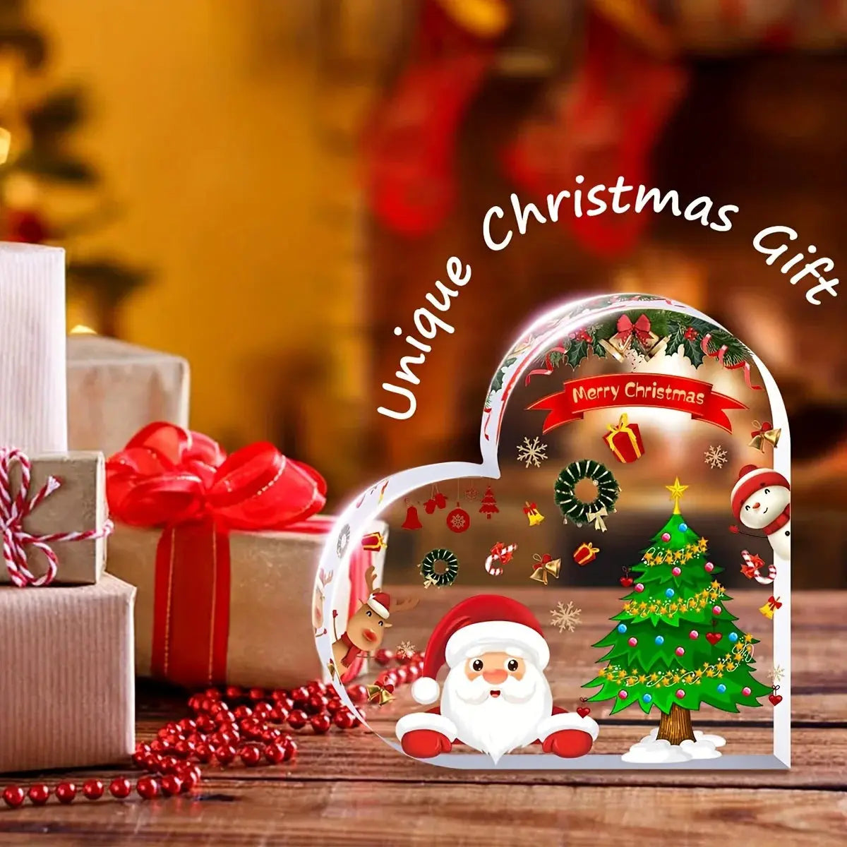 ❤️ Herzförmige Weihnachtsdeko aus Acryl 🎄 | Niedliche Tischdeko für Esstisch, Büro & Regal ✨ Wunderweltdeko