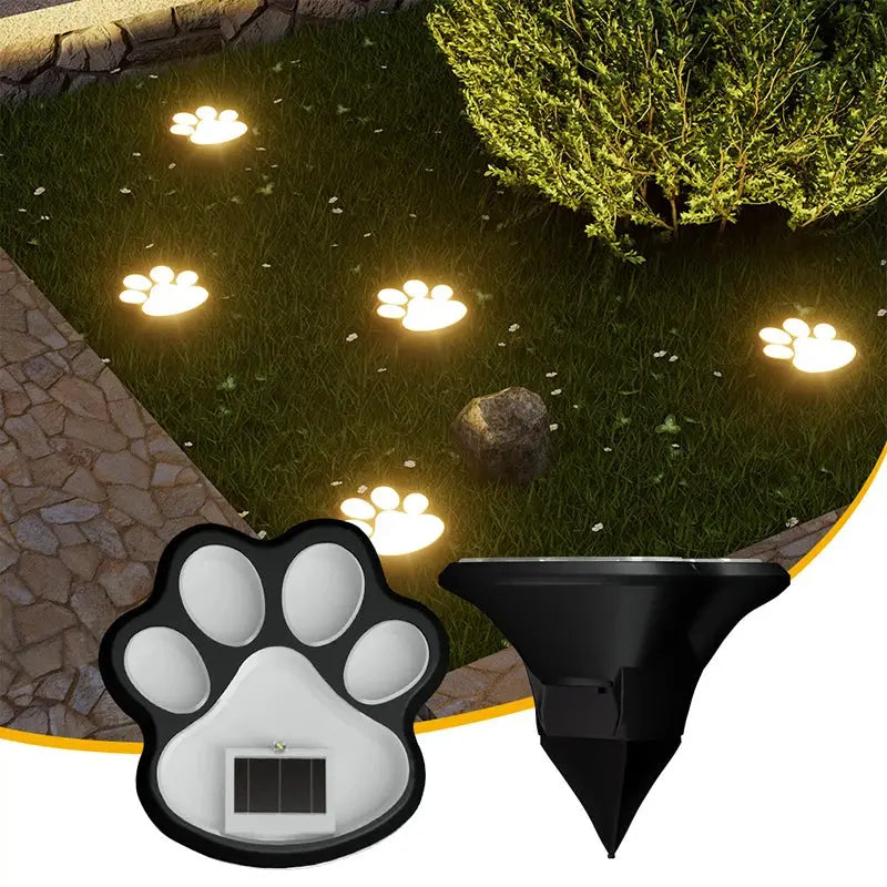 Solar LED Tierpfotenabdruck Lichter - Wasserdicht IP65 Garten Wegbeleuchtung 4er Set Wunderweltdeko