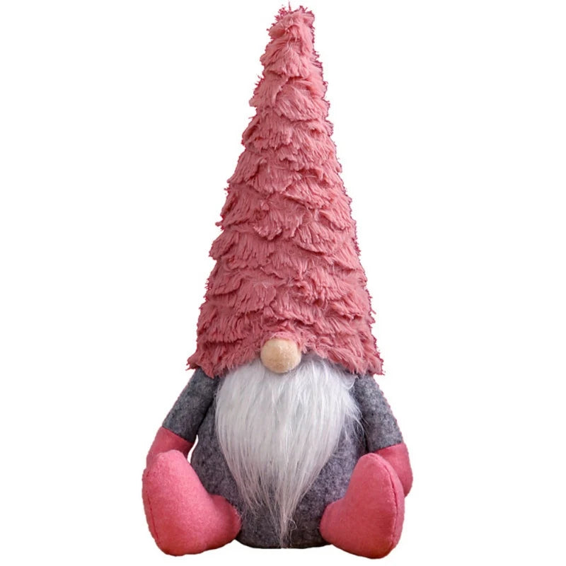 Weihnachts-Gnom Plüschfigur 30,5cm - Handgefertigte Tomte Dekoration mit Wollbart