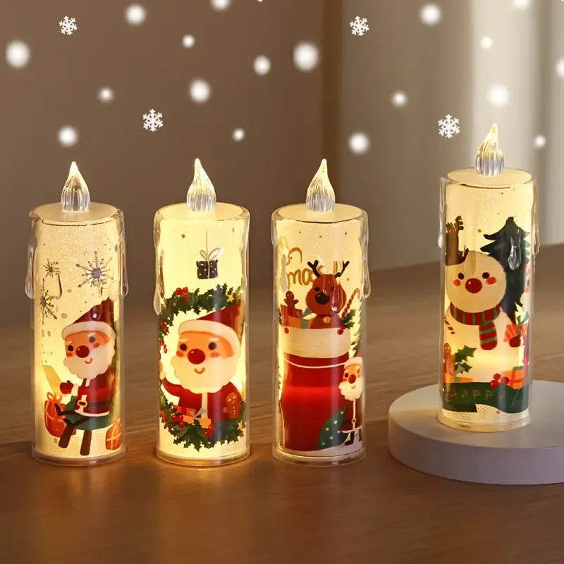 LED Weihnachtskerzen 4er Set Flammenlos
