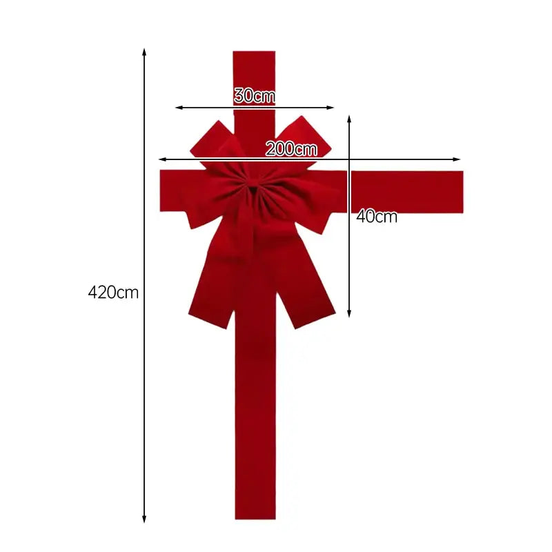 Große Rote Organza Schleife 40x30cm - Weihnachtsdeko Haustür DIY Geschenkschleife Wunderweltdeko