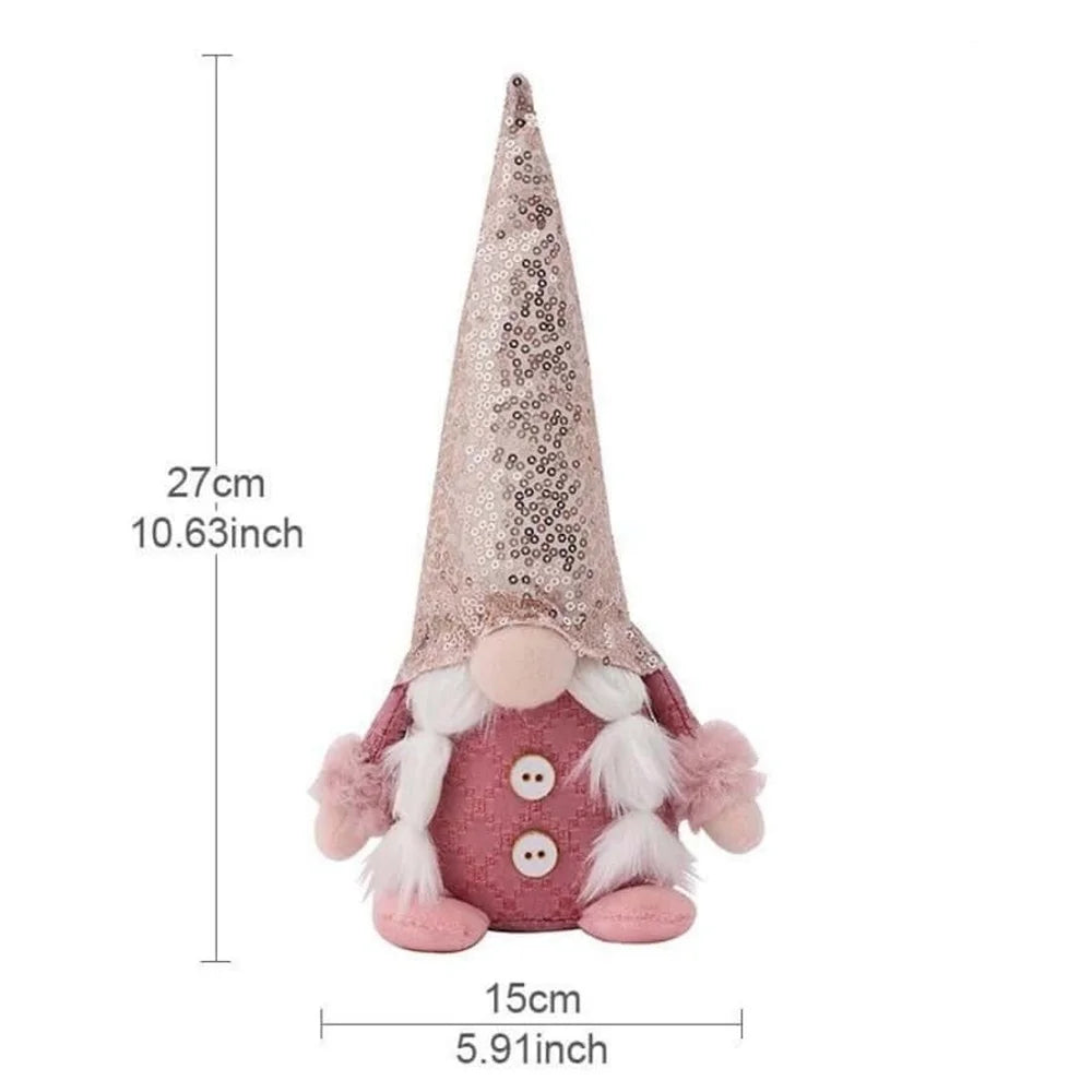 Weihnachtszwerg mit Pailletten - Plüsch Wichtel Deko für Zuhause | Festliche Weihnachtsdeko