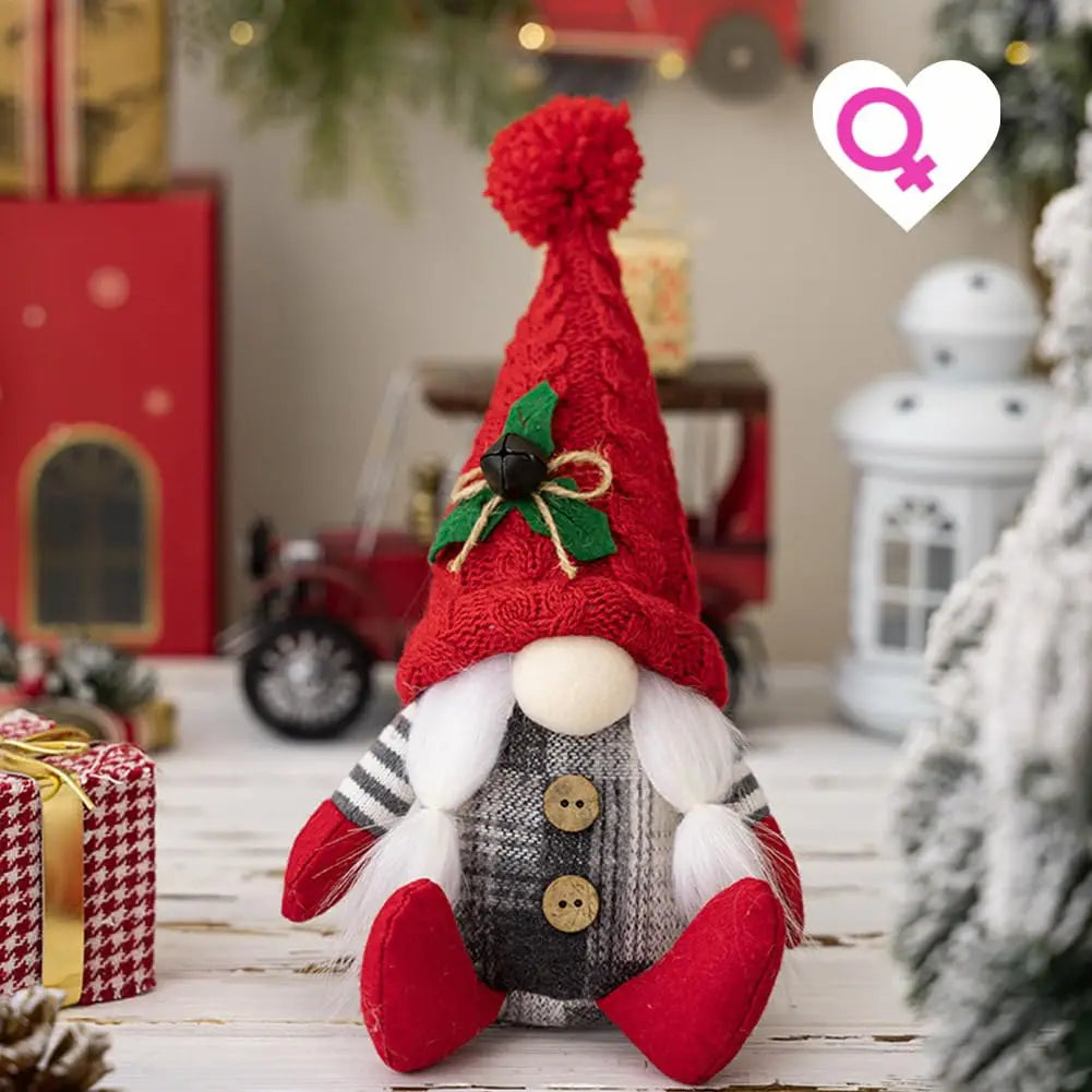 Weihnachts-Zwerg Plüschfigur - Festliche Deko für Schreibtisch, Regal & Kamin