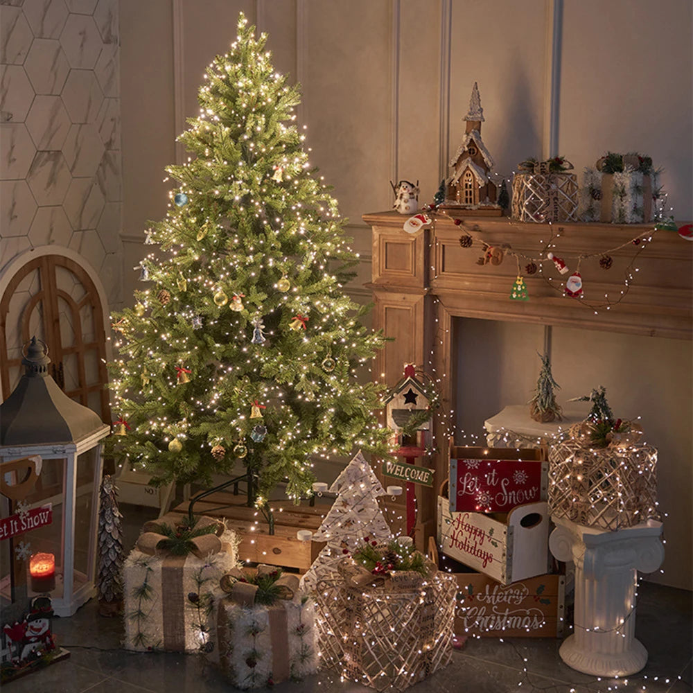 LED Lichterkette 40m mit 1200 LEDs - Grüner Draht, Fernbedienung & Dimmbar für Weihnachten & Outdoor