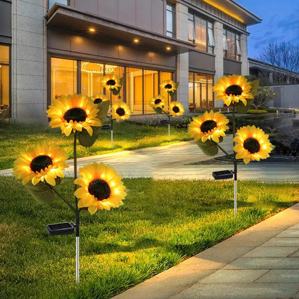 Solar LED Sonnenblumen Gartenlicht - Wasserdichte Dekoration für Garten, Terrasse & Rasen Wunderweltdeko