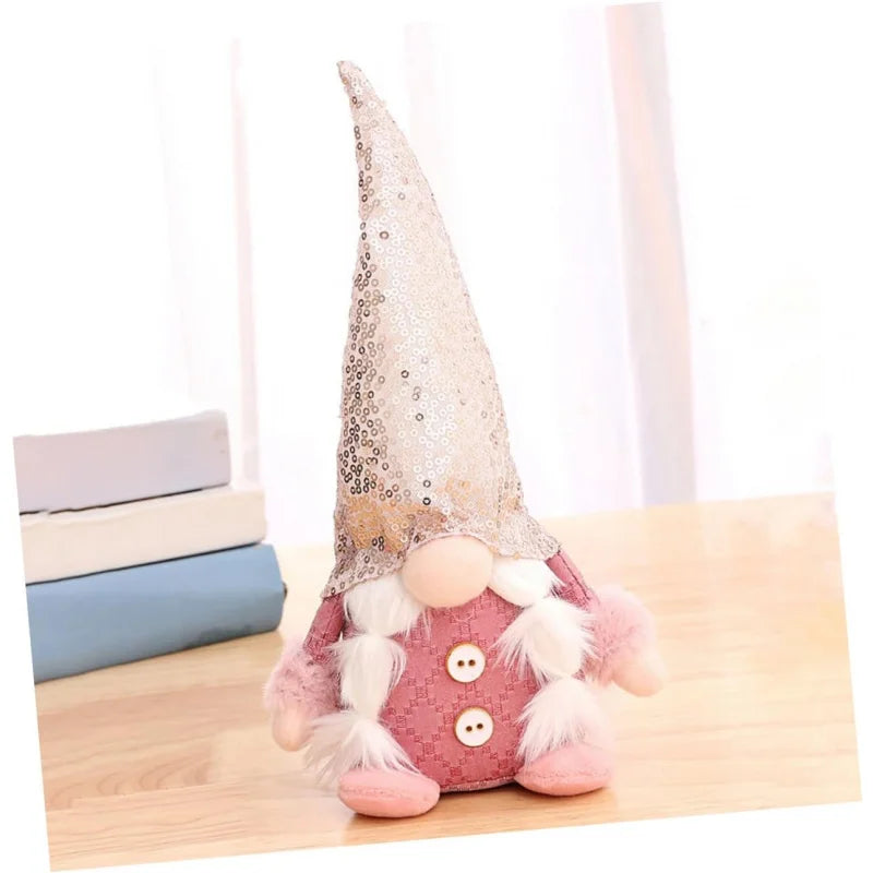 Weihnachtszwerg mit Pailletten - Plüsch Wichtel Deko für Zuhause | Festliche Weihnachtsdeko