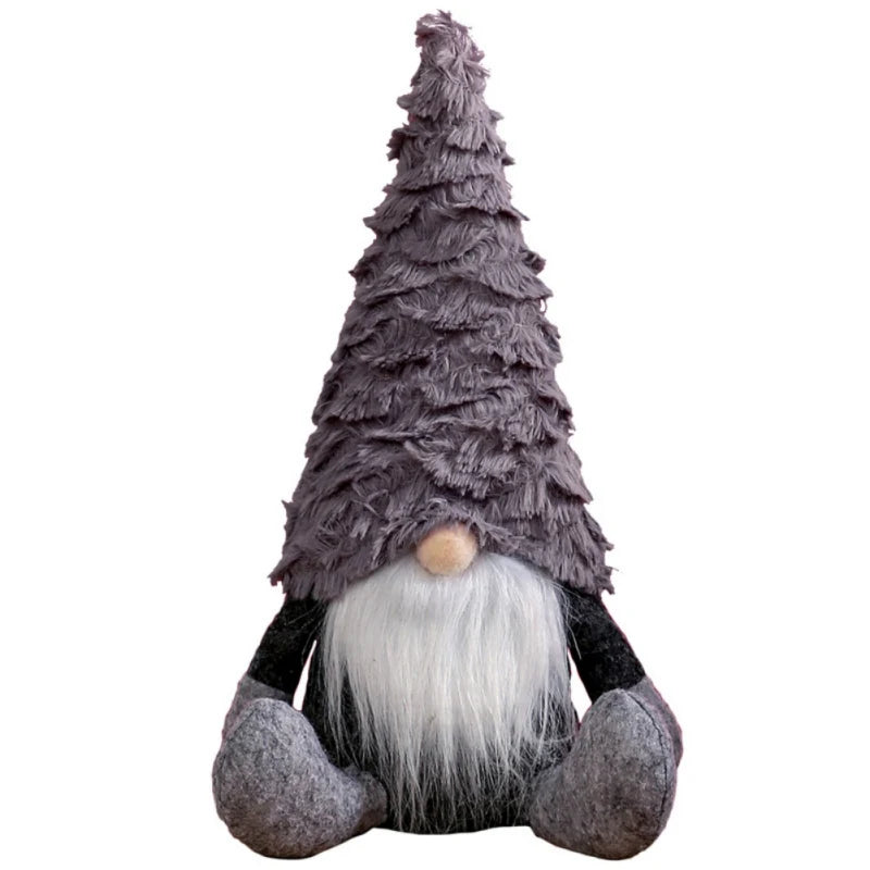 Weihnachts-Gnom Plüschfigur 30,5cm - Handgefertigte Tomte Dekoration mit Wollbart