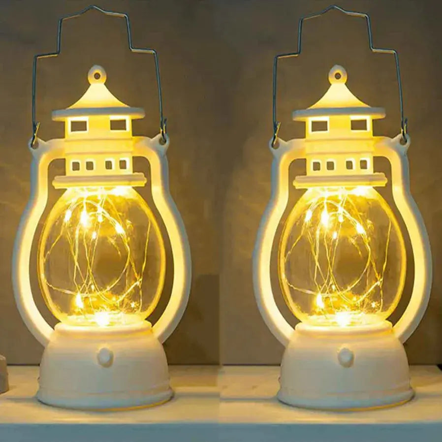 Retro LED Kerzenhalter Laterne - Flammenlose Kerosinlampe Tischdeko für Weihnachten & Neujahr Wunderweltdeko