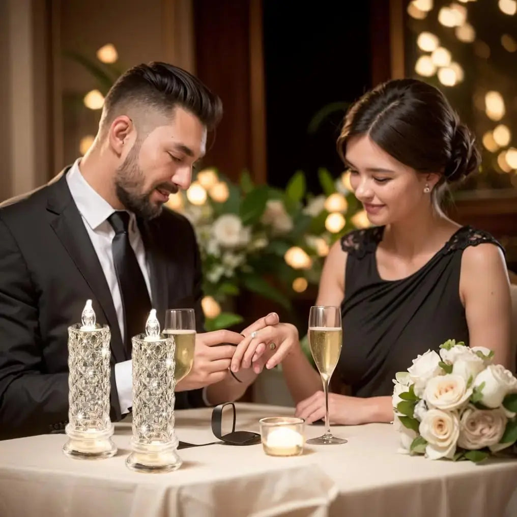 Kristall Kerzen LED Licht Transparent Flammenlose Batterie Power Laterne Nacht Lampe Hochzeit Party Geburtstag Weihnachten Halloween Dekor Wunderweltdeko