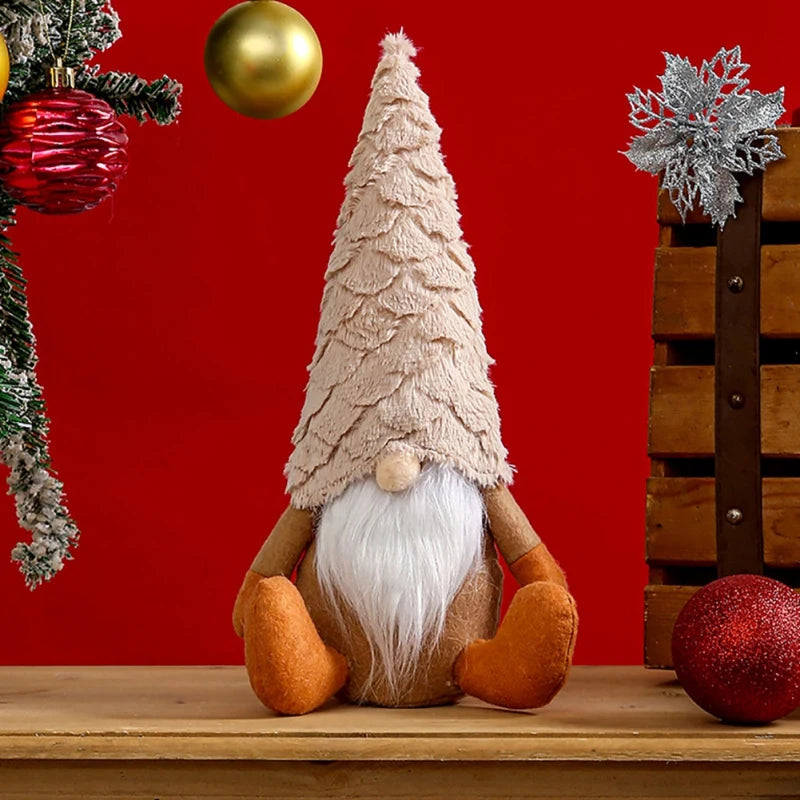 Weihnachts-Gnom Plüschfigur 30,5cm - Handgefertigte Tomte Dekoration mit Wollbart