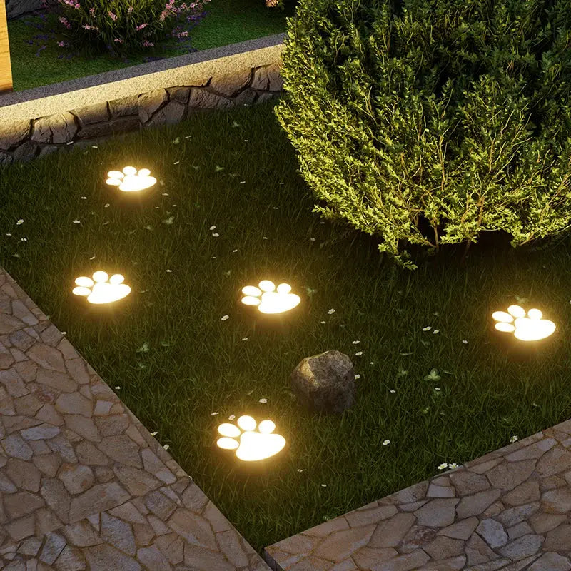 Solar LED Tierpfotenabdruck Lichter - Wasserdicht IP65 Garten Wegbeleuchtung 4er Set Wunderweltdeko