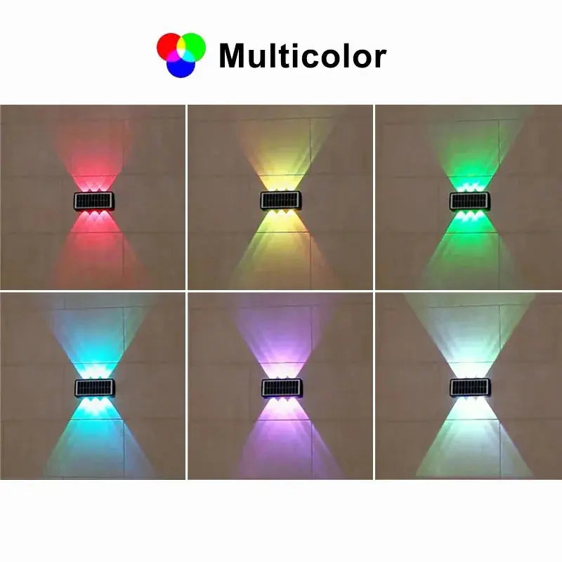 Solar LED Wandstrahler 4/6/8 LEDs - Wasserdicht IP65 Außenbeleuchtung für Garten & Balkon Wunderweltdeko