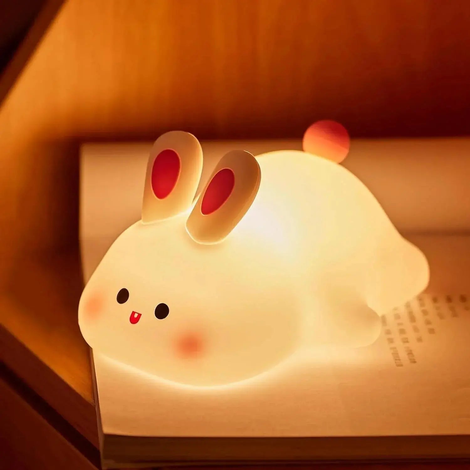 LED Kaninchen Nachtlicht Touch Sensor - Silikon Tischlampe für Kinderzimmer & Baby Wunderweltdeko