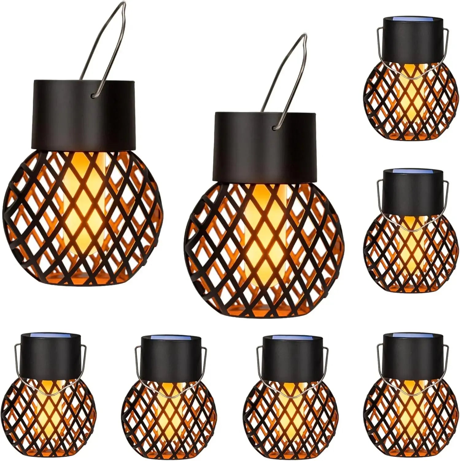 Solar LED Flammeneffekt Laterne - Wasserdichte Hängelampe für Garten, Terrasse & Hof Wunderweltdeko