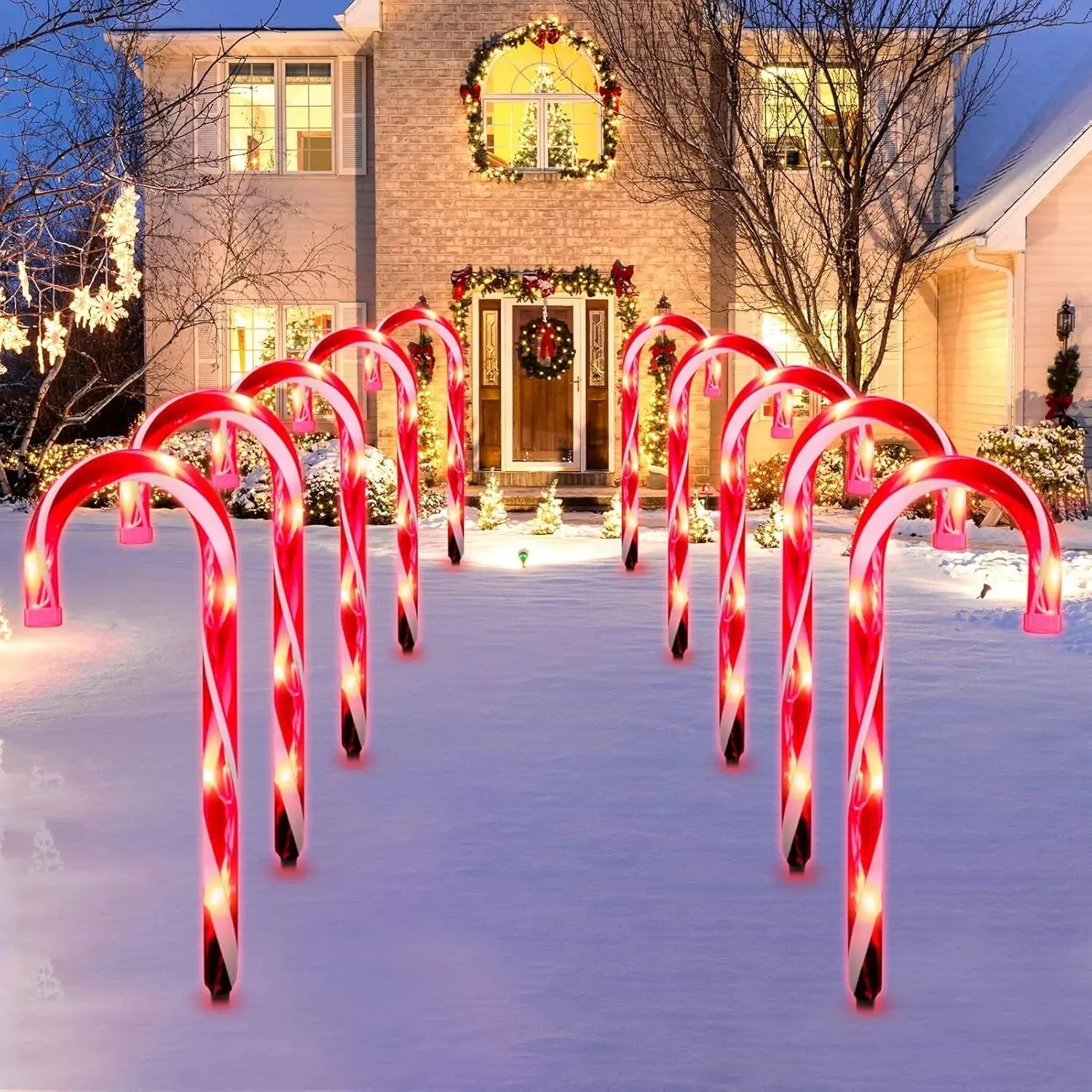 5 stücke Weihnachten Zuckerstange Pathway Lichter Outdoor Garten Weihnachten Auffahrt Marker Lampe Für Haus Garten Hof Rasen Terrasse Pool decor Wunderweltdeko