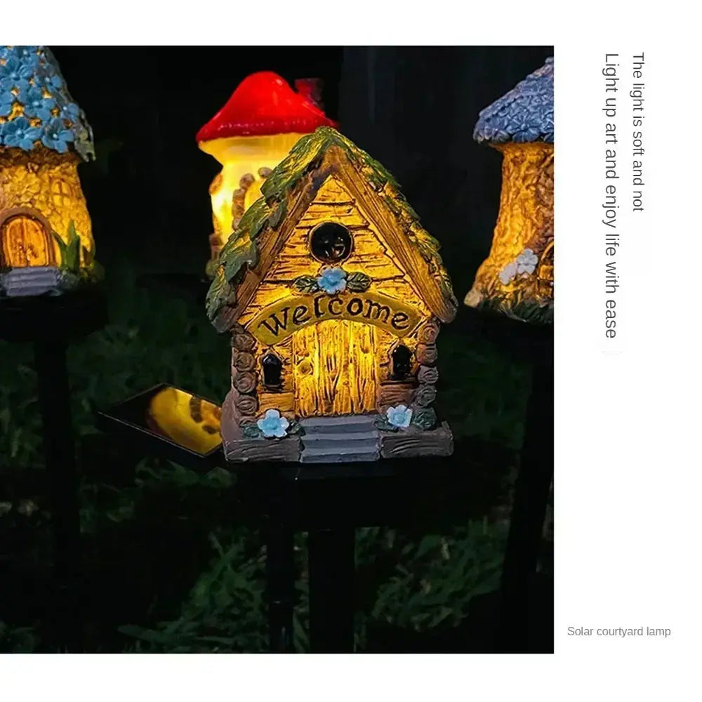 Solar Pilzhaus LED Gartenleuchte - Wasserdichte Märchen Dekoration mit 8h Leuchtdauer Wunderweltdeko