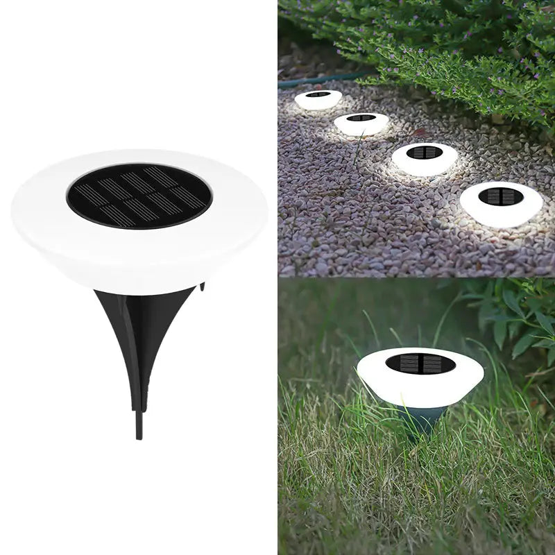Solar-Bodenleuchten 4er-Pack - 14 LED wasserdichte Gartenbeleuchtung für Wege wunderweltdeko
