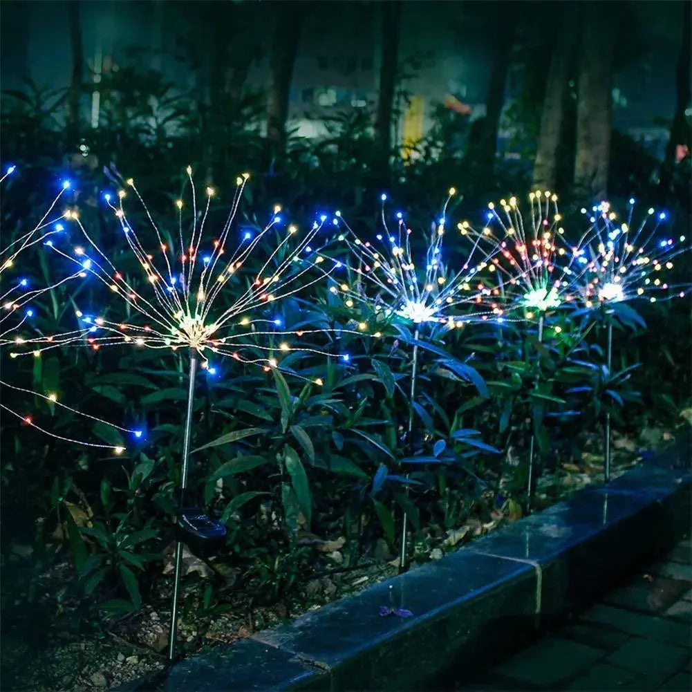 Solar Feuerwerkslicht 90/150 LEDs - Wasserdicht 8 Modi Lichterkette für Garten Wunderweltdeko