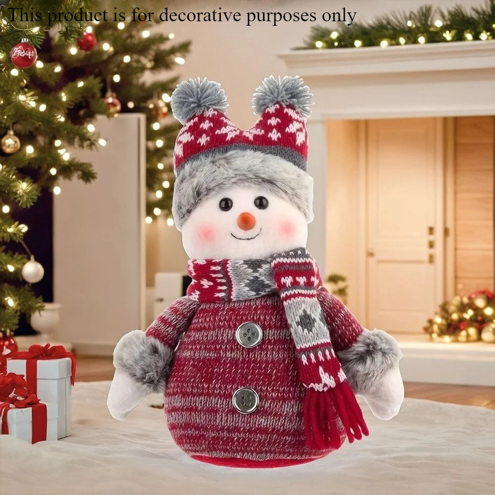 Schneemann Weihnachtsdeko Stoff Rot & Blau