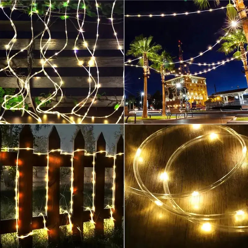 Solar LED Lichterkette Feenröhren - 7m/50 LEDs wasserdicht IP65 mit 8 Modi Wunderweltdeko