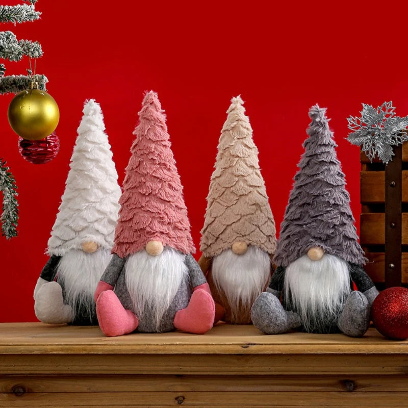 Weihnachts-Gnom Plüschfigur 30,5cm - Handgefertigte Tomte Dekoration mit Wollbart