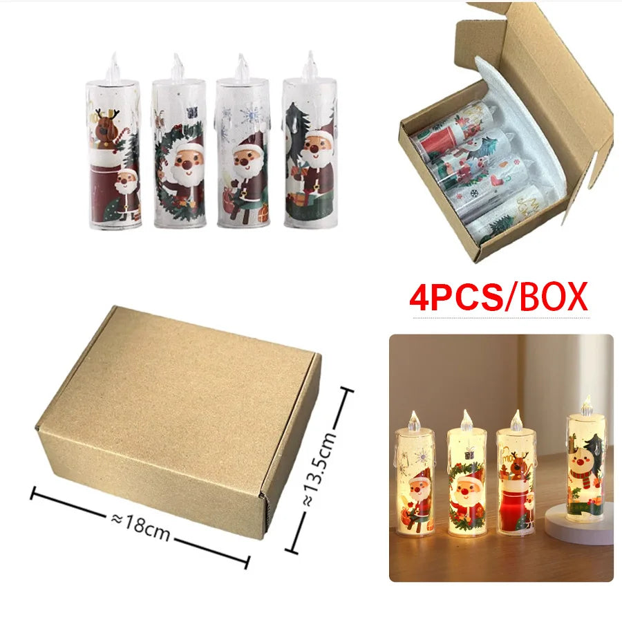 LED Weihnachtskerzen 4er Set Flammenlos