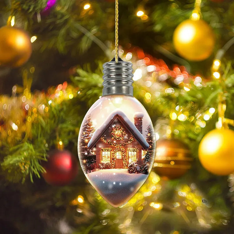 Wunschflaschen-Anhänger 6er Set Acryl Christbaum