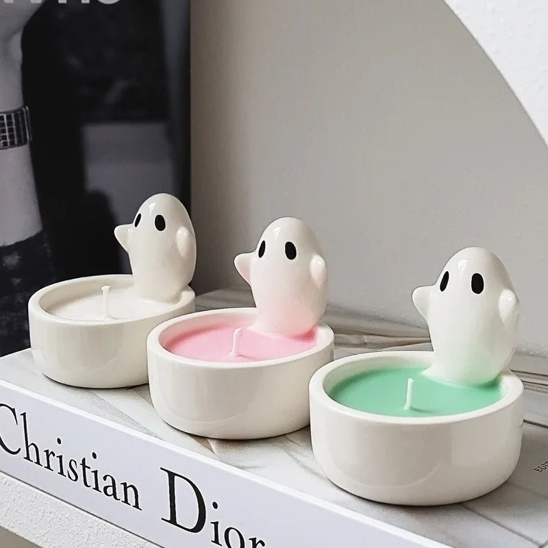 Keramik Kerzenhalter Katze - Handgefertigte Deko mit Cartoon-Design