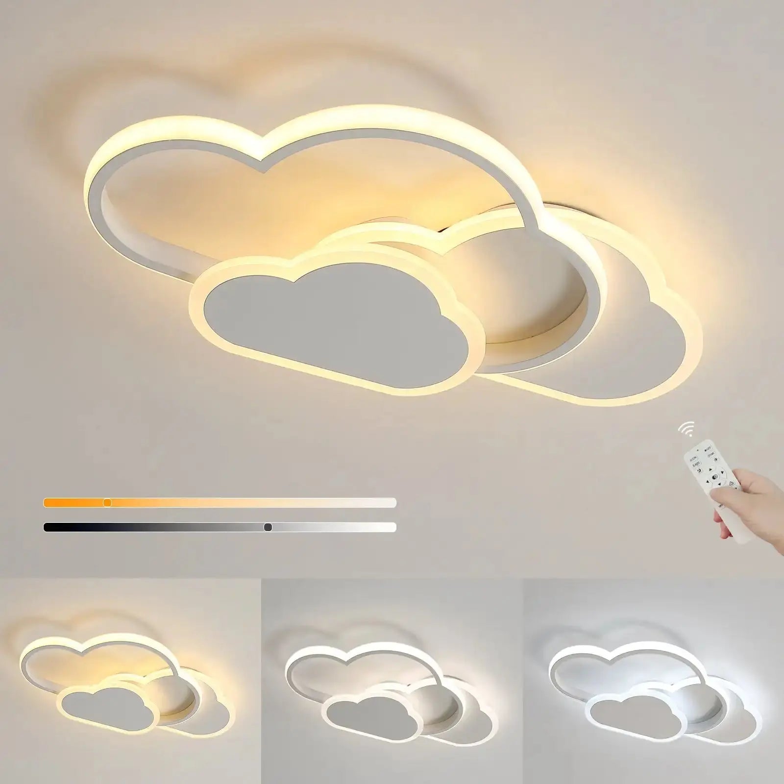 LED-Deckenleuchte 32W dimmbar - Kreative Wolken-Beleuchtung mit Fernbedienung wunderweltdeko