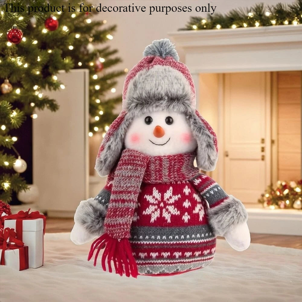 Schneemann Weihnachtsdeko Stoff Rot & Blau