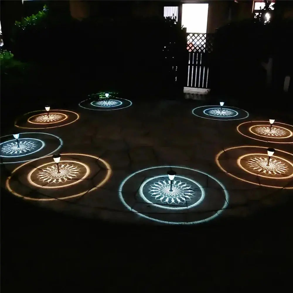Solar-Gartenleuchte LED wasserdicht - Elegante Wegbeleuchtung mit Schatteneffekt wunderweltdeko