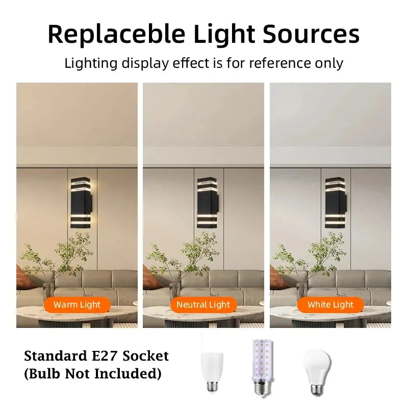 LED Außenwandleuchte E27 Up&Down - IP65 Wasserdicht für Veranda & Garten Wunderweltdeko