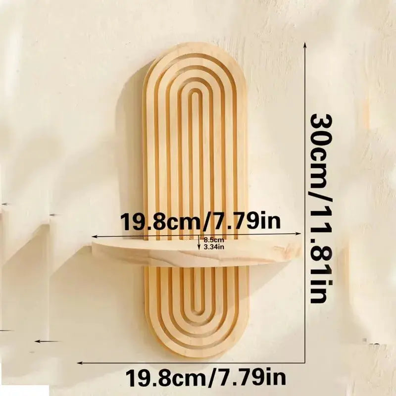 Wandregal Holz Boho-Stil - Modernes Aufbewahrungsregal für Wohnzimmer & Bad wunderweltdeko