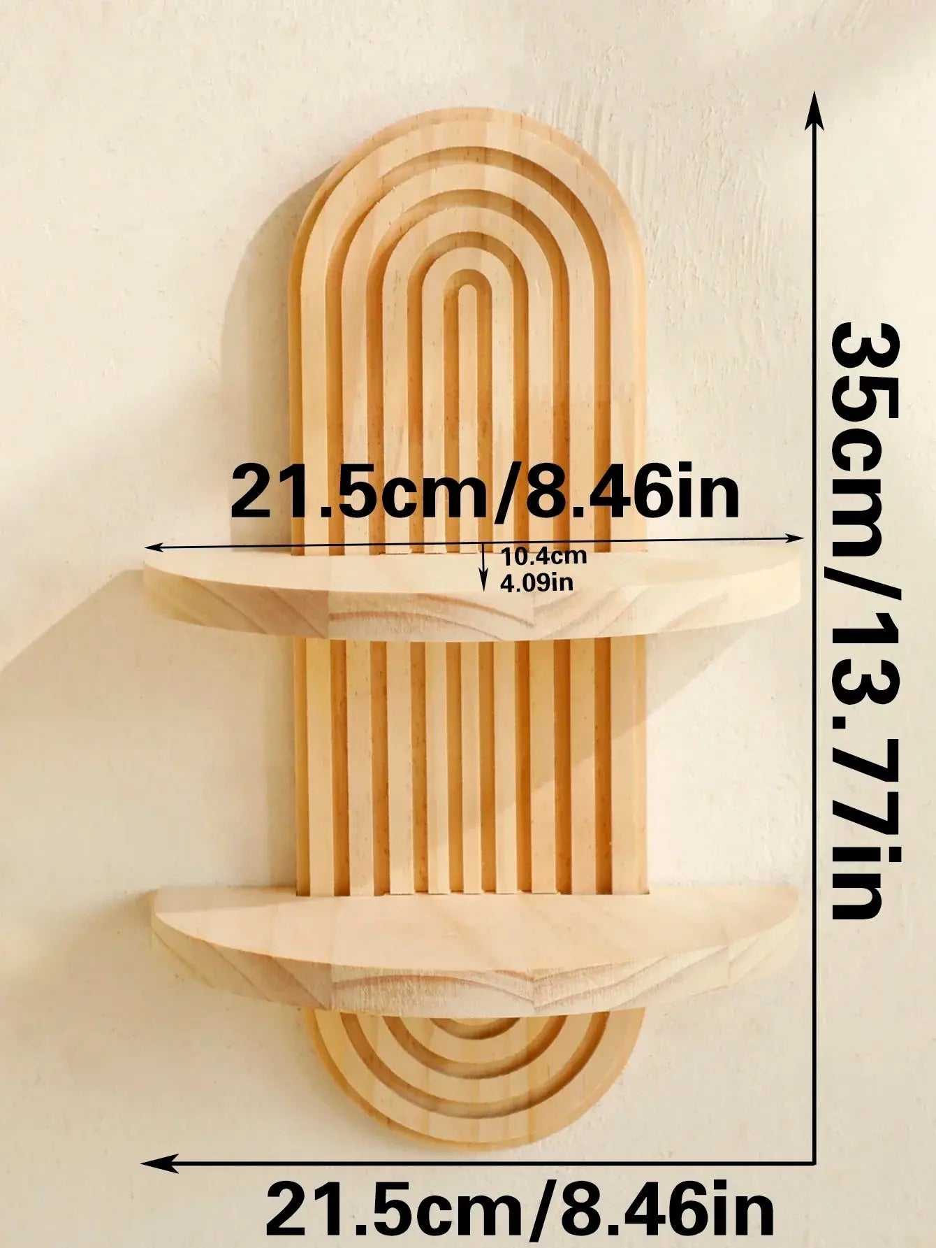 Wandregal Holz Boho-Stil - Modernes Aufbewahrungsregal für Wohnzimmer & Bad wunderweltdeko