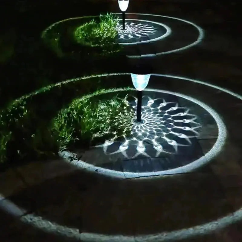Solar-Gartenleuchte LED wasserdicht - Elegante Wegbeleuchtung mit Schatteneffekt wunderweltdeko
