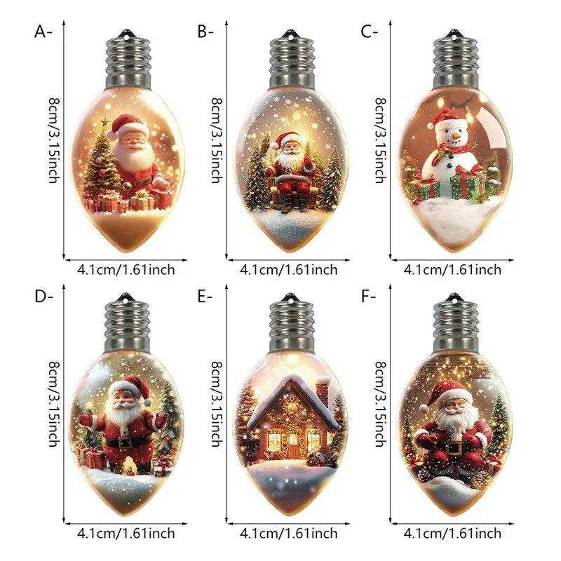 Wunschflaschen-Anhänger 6er Set Acryl Christbaum