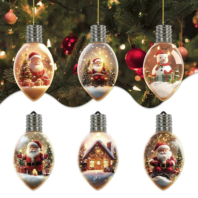 Wunschflaschen-Anhänger 6er Set Acryl Christbaum