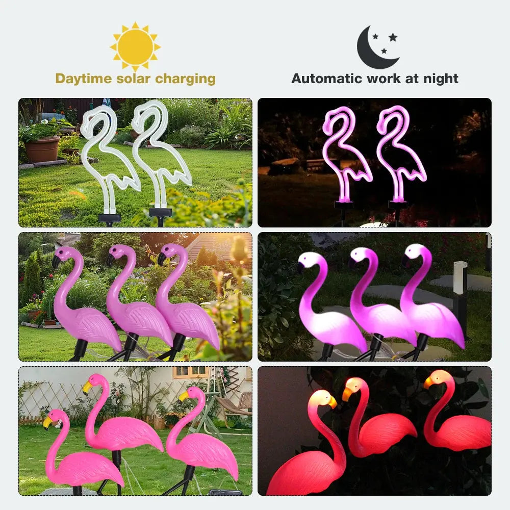 Flamingo Solar Gartenleuchte - Wasserdichte LED Solarlampe für Garten & Terrasse Wunderweltdeko