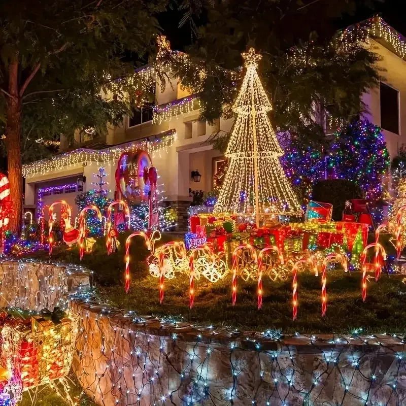 5 stücke Weihnachten Zuckerstange Pathway Lichter Outdoor Garten Weihnachten Auffahrt Marker Lampe Für Haus Garten Hof Rasen Terrasse Pool decor Wunderweltdeko