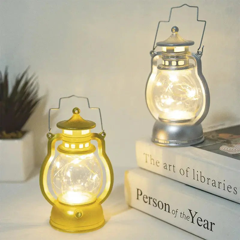 Retro LED Kerzenhalter Laterne - Flammenlose Kerosinlampe Tischdeko für Weihnachten & Neujahr Wunderweltdeko