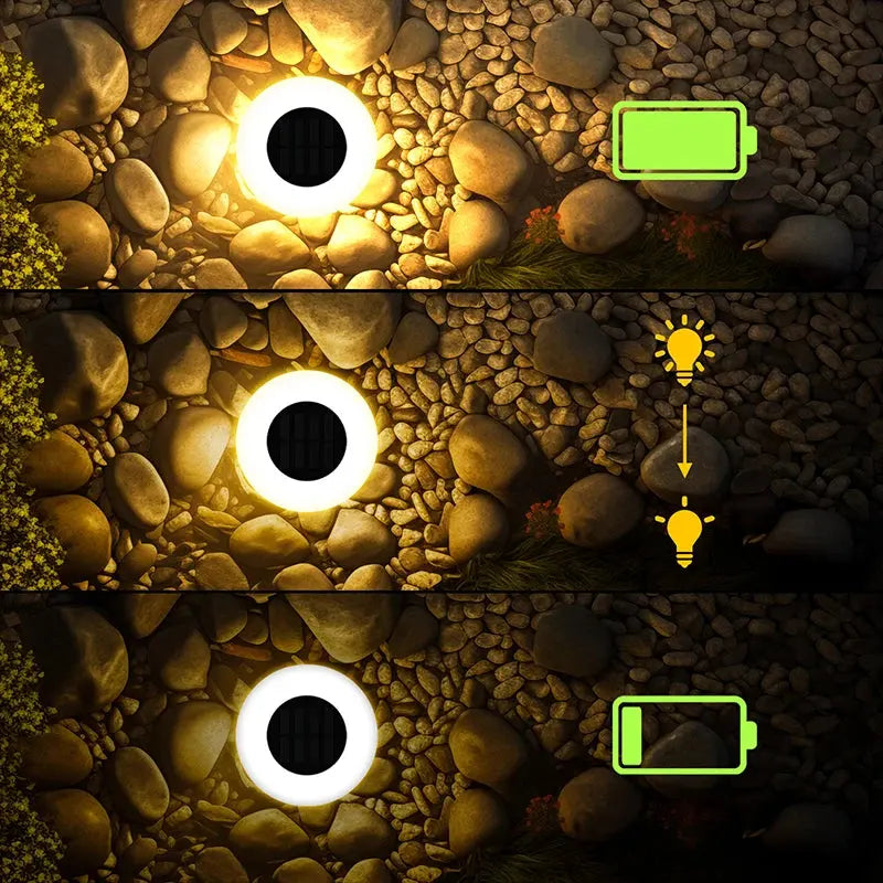 Solar-Bodenleuchten 4er-Pack - 14 LED wasserdichte Gartenbeleuchtung für Wege wunderweltdeko