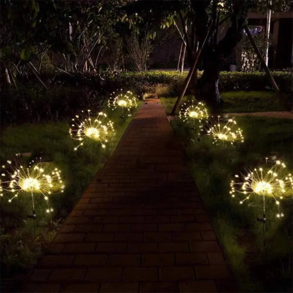 Solar Feuerwerkslicht 90/150 LEDs - Wasserdicht 8 Modi Lichterkette für Garten Wunderweltdeko